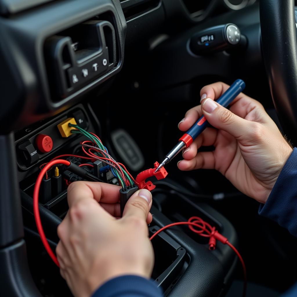 Professional Auto Electrician Working on Car in Bletchley Milton Keynes