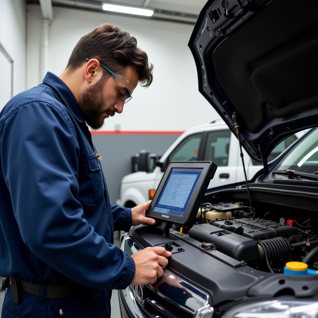 Professional Auto Technician at Work