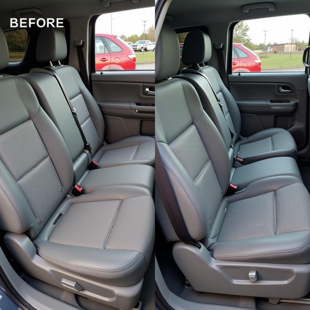 Professional car interior steam cleaning