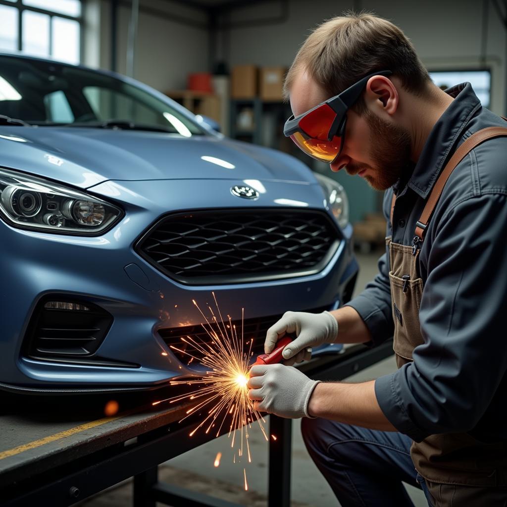 Professional Plastic Welding of a Car Bumper