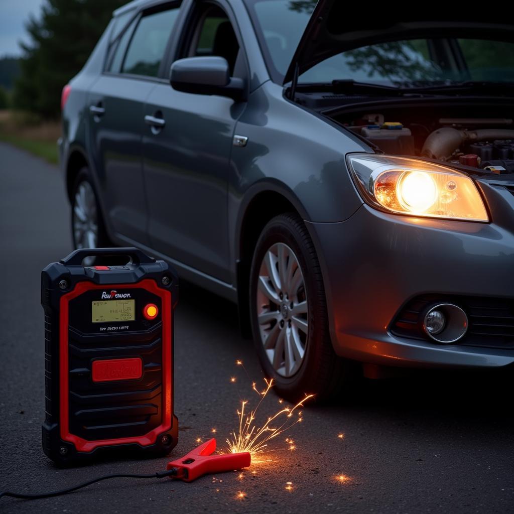 RavPower Jump Starter Reviving a Dead Car Battery