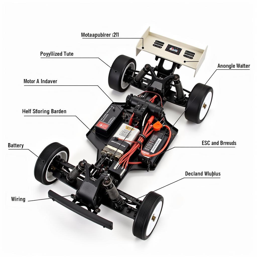 Disassembled RC Car Components