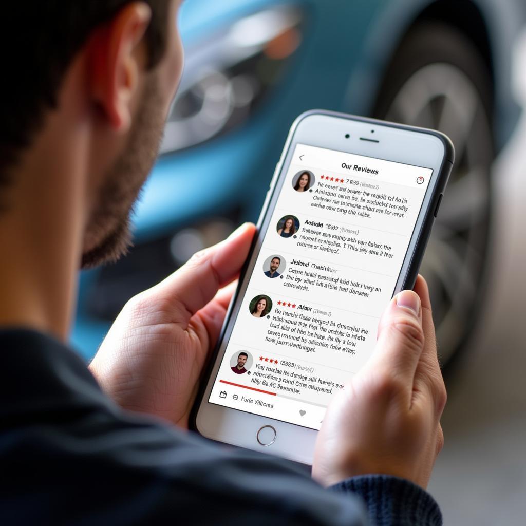 Reading User Reviews on an Auto Service Rating App