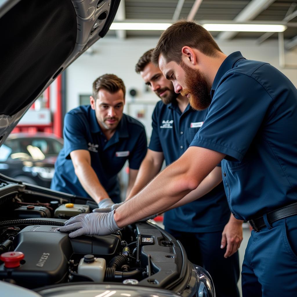 Reeder's Auto Service Certified Technicians Working on a Vehicle