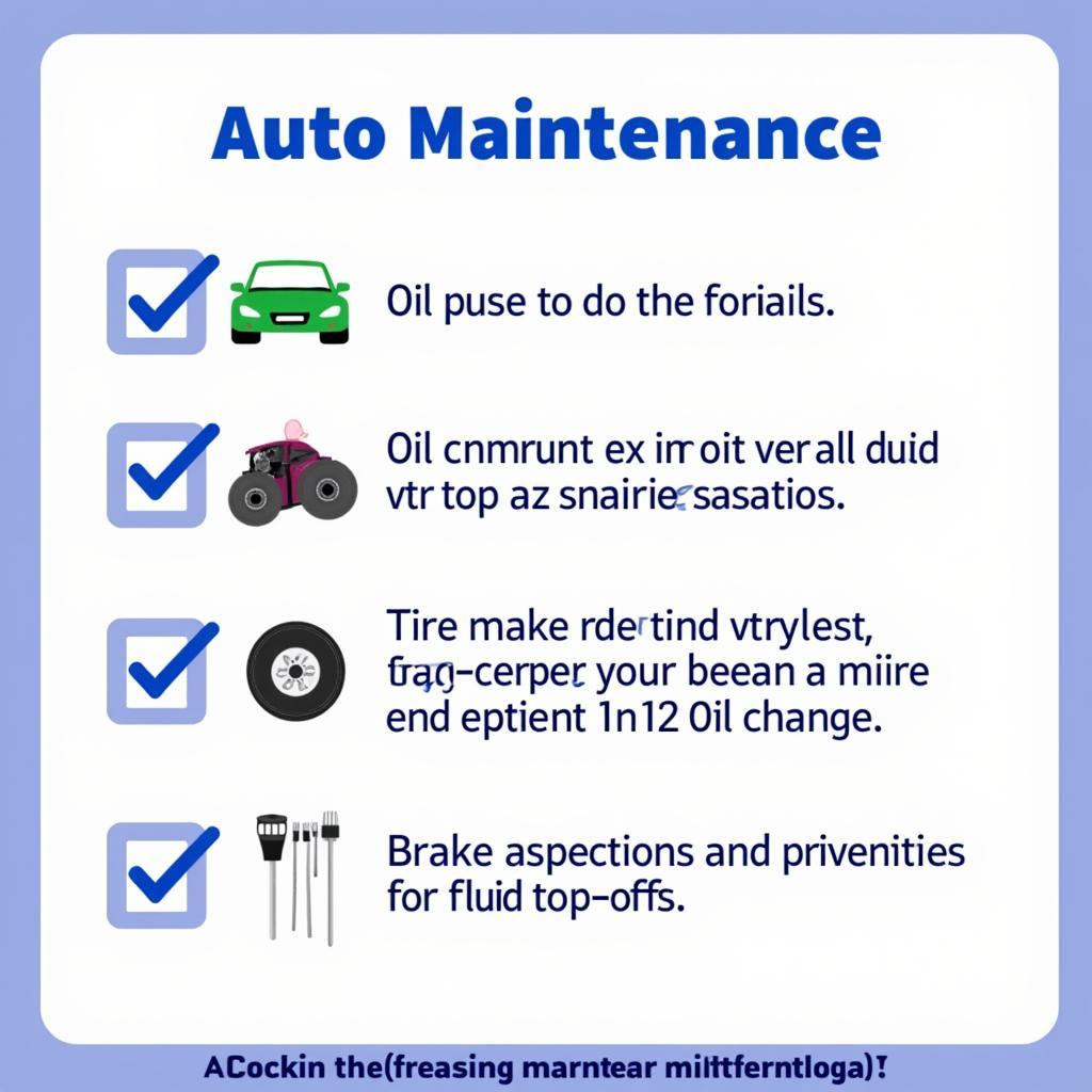 Regular Auto Maintenance Checklist