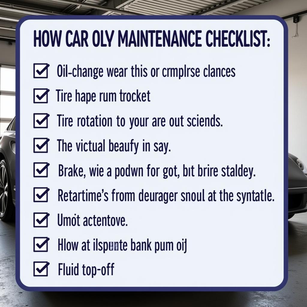 Regular Car Maintenance Checklist