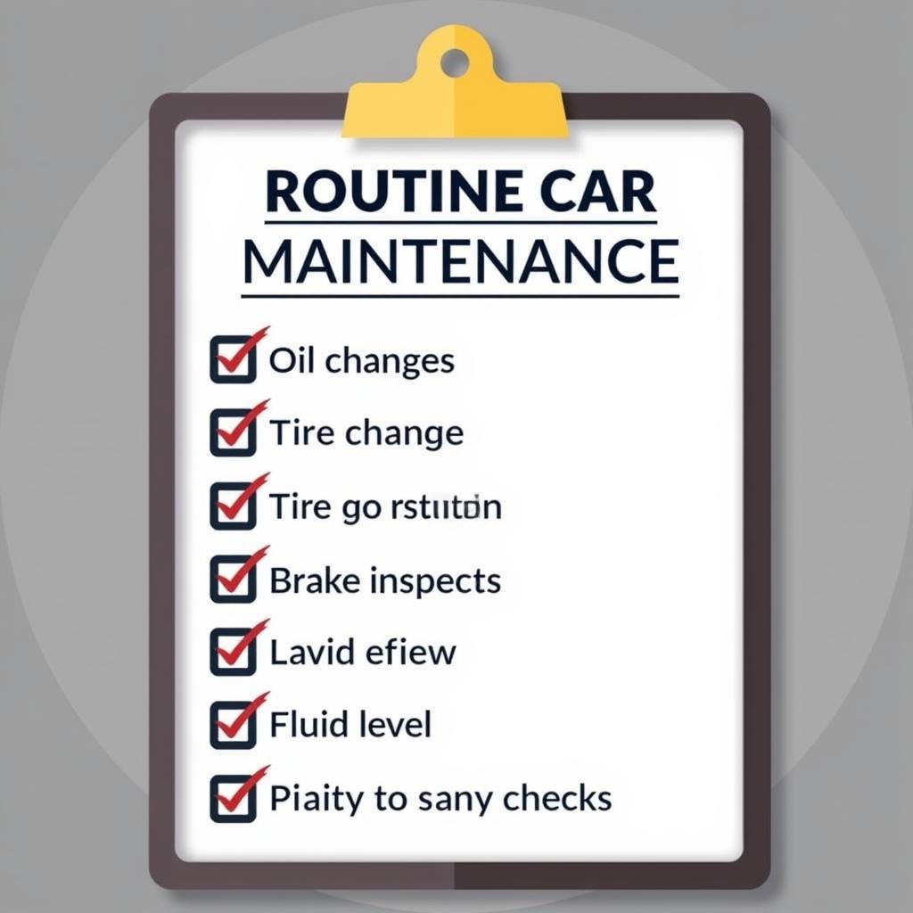 Checklist for routine car maintenance