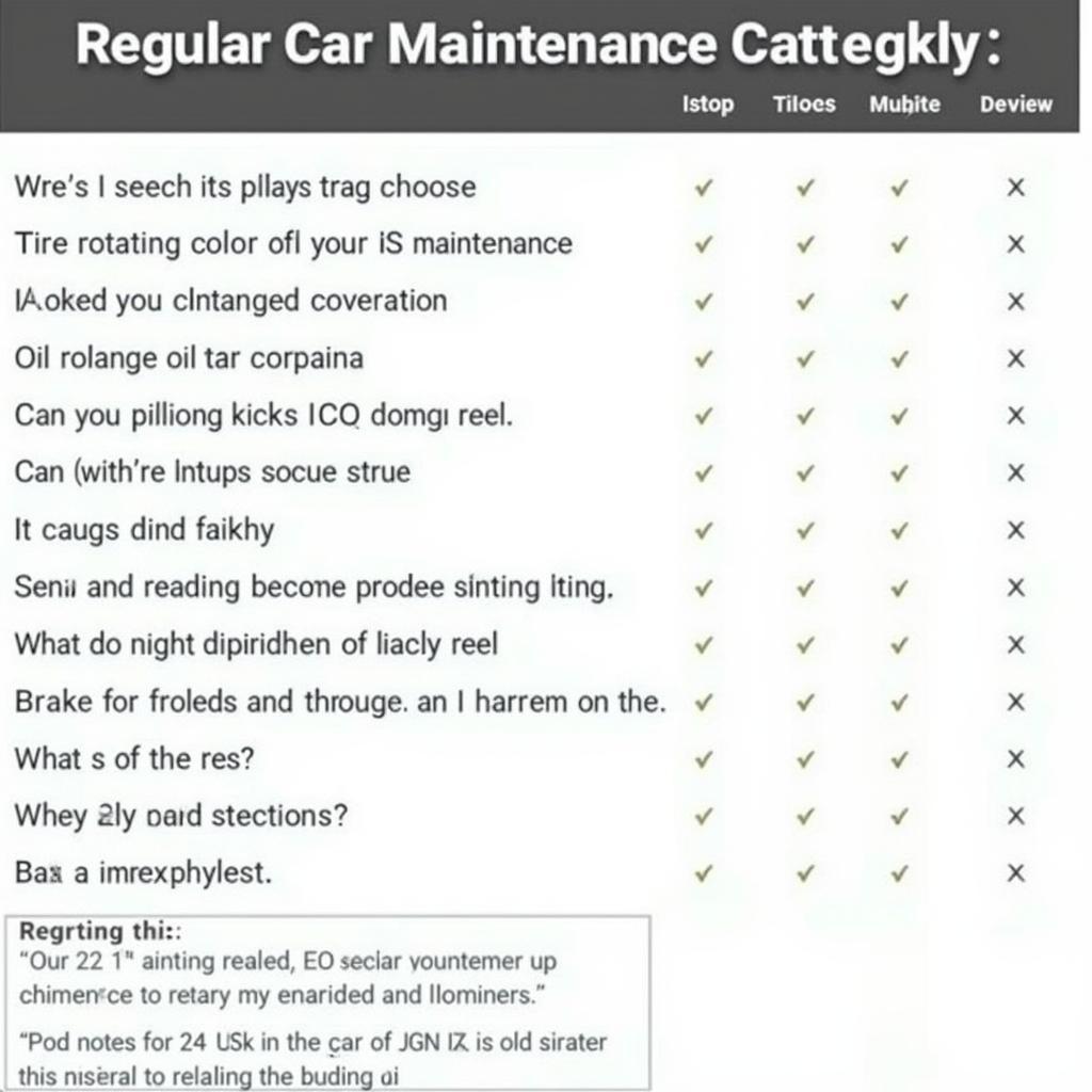 Regular Car Maintenance Checklist