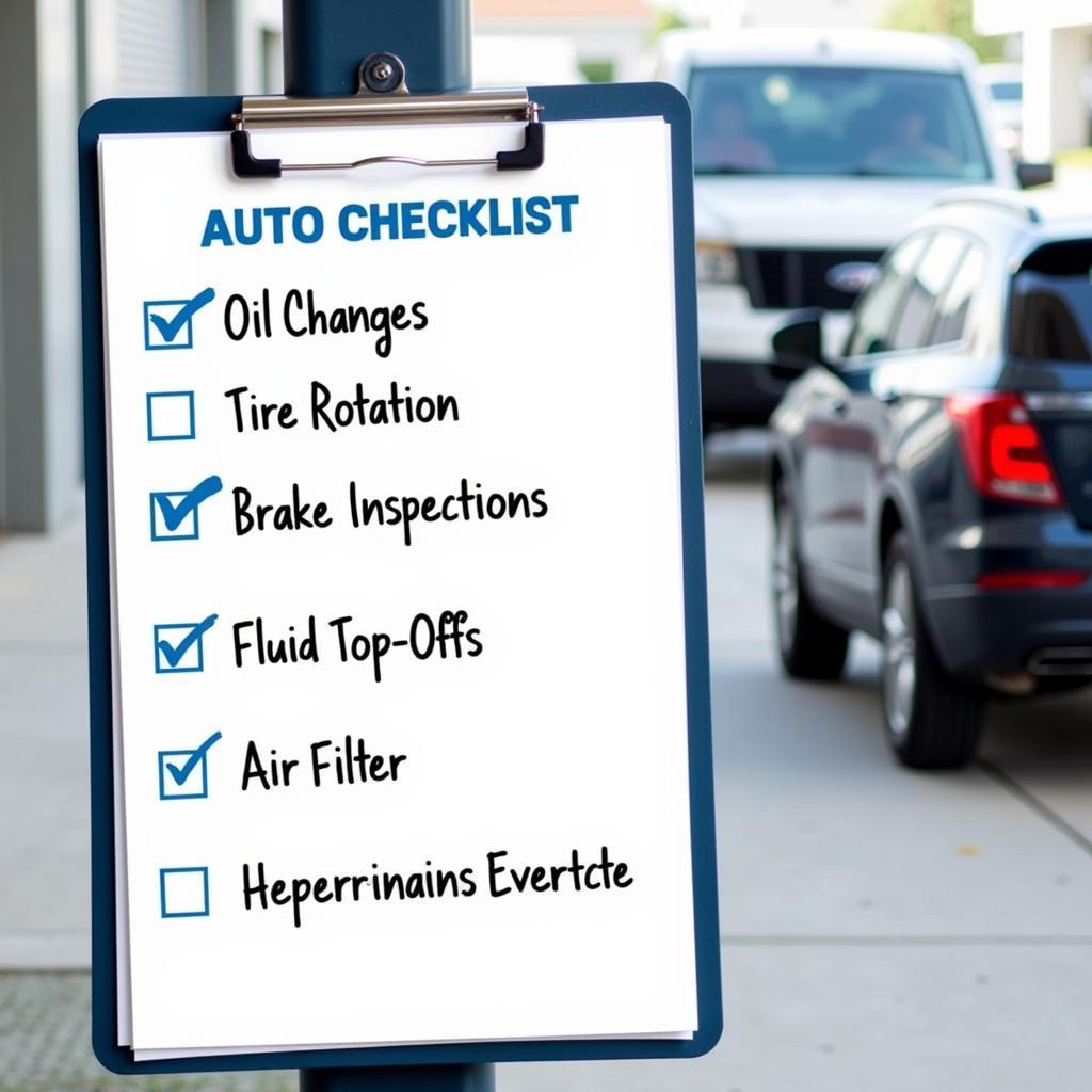 Regular Century Auto Service Checklist