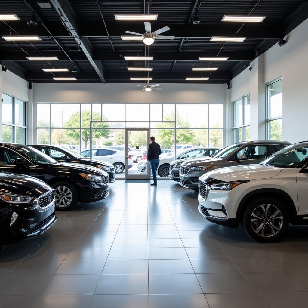 Modern car showroom at Ricker Auto Sales