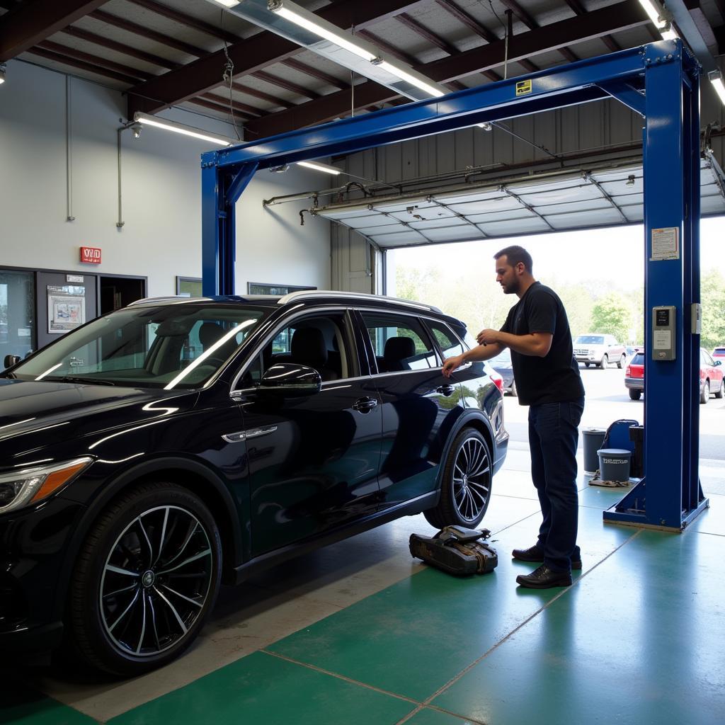 Car Maintenance at a Ridge Auto Service Center