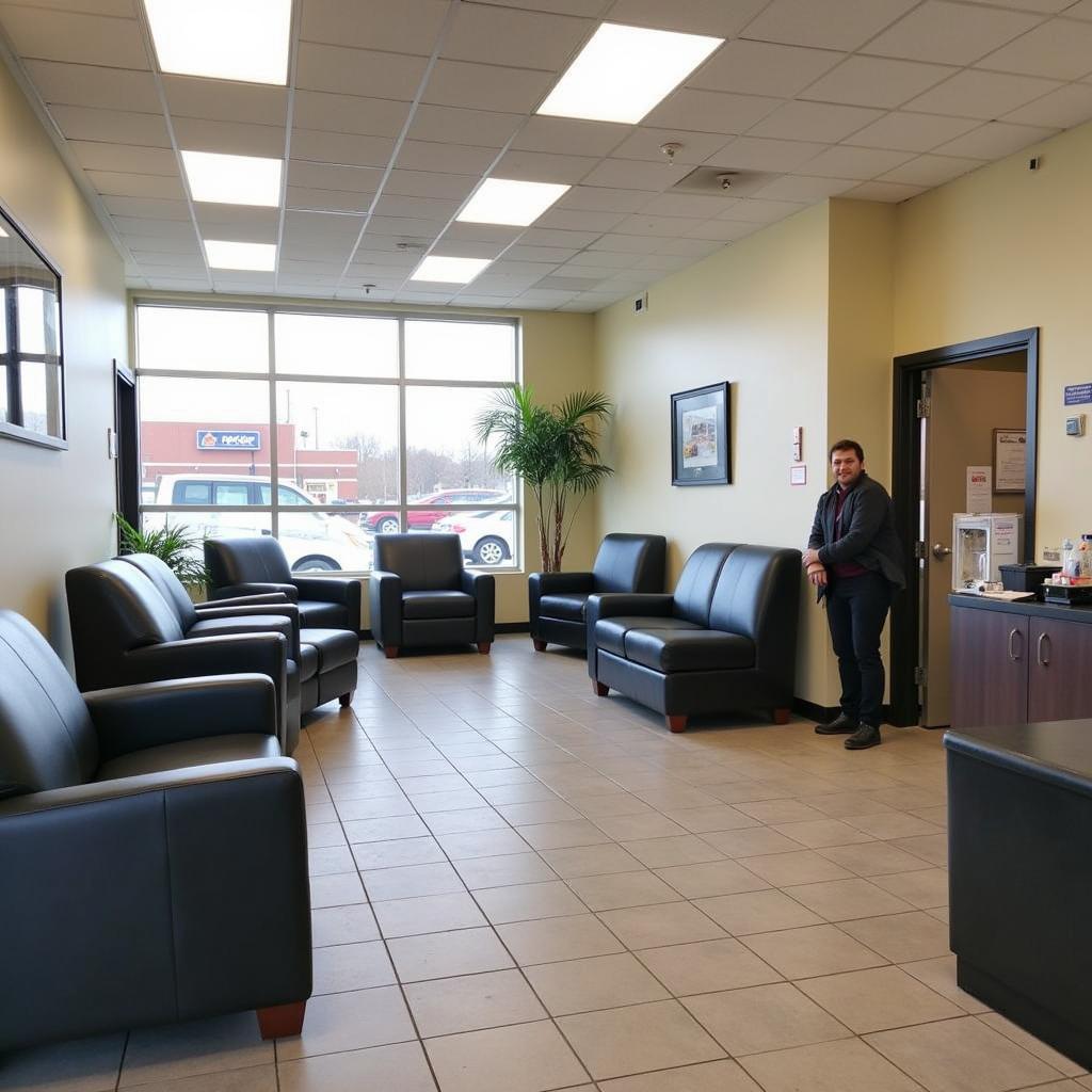 Comfortable and Modern Customer Waiting Area at Robins Auto Service