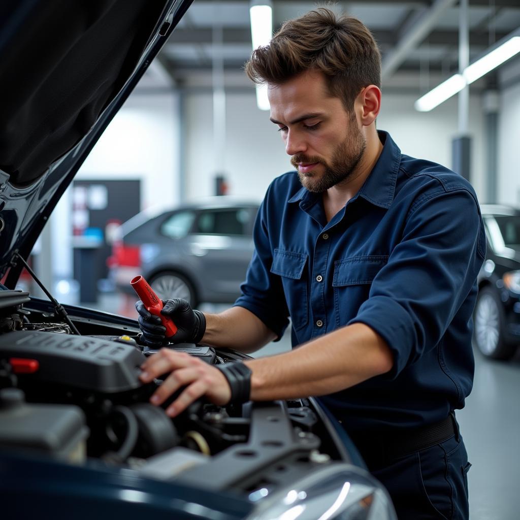 Rockingham Auto Service Centre Technician Working on a Car