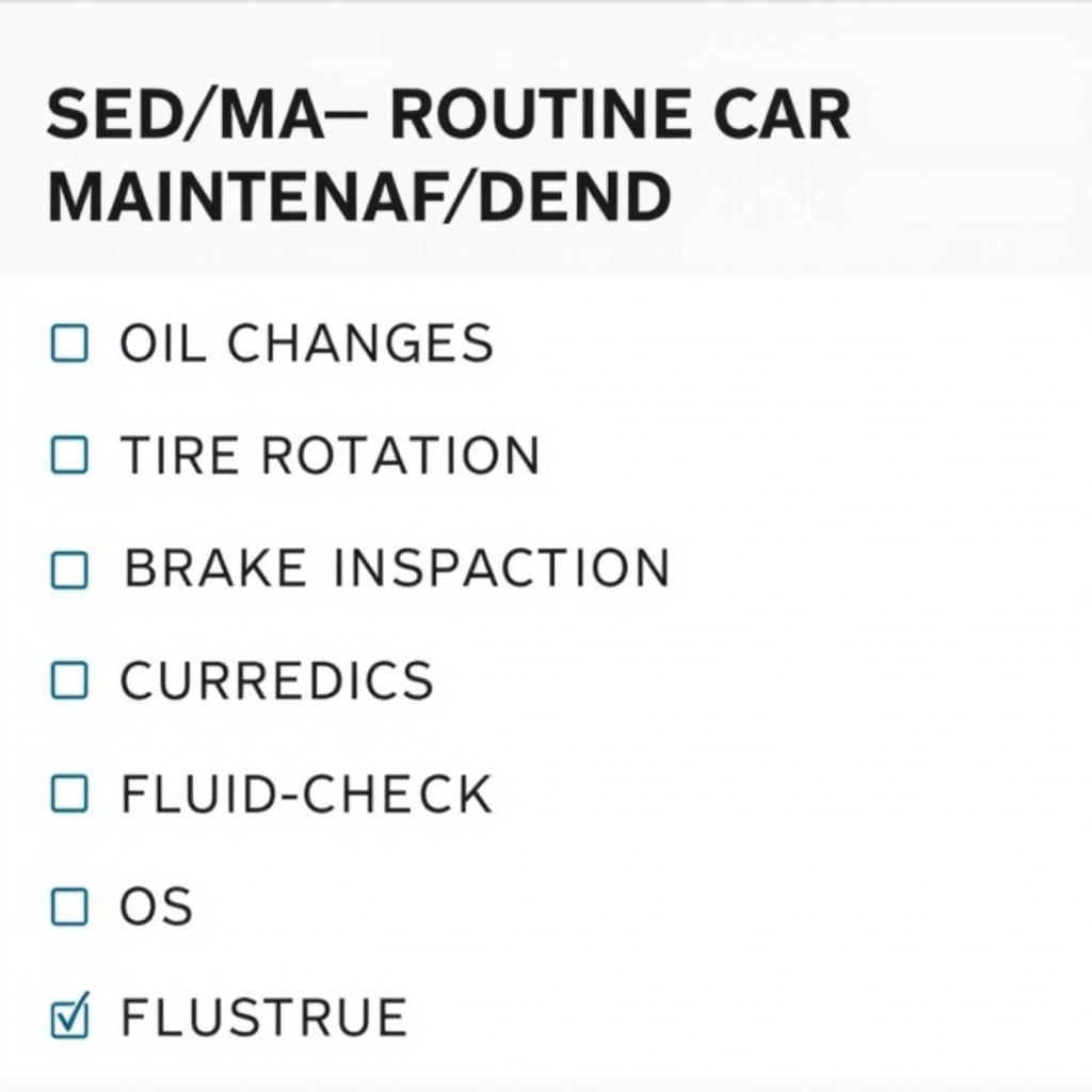 Routine Car Maintenance Checklist