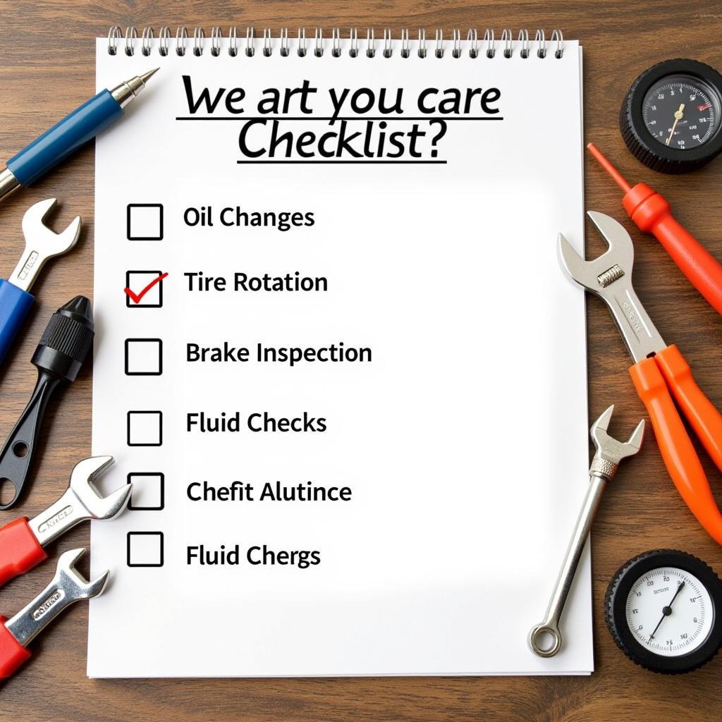 Routine Car Maintenance Checklist and Tools