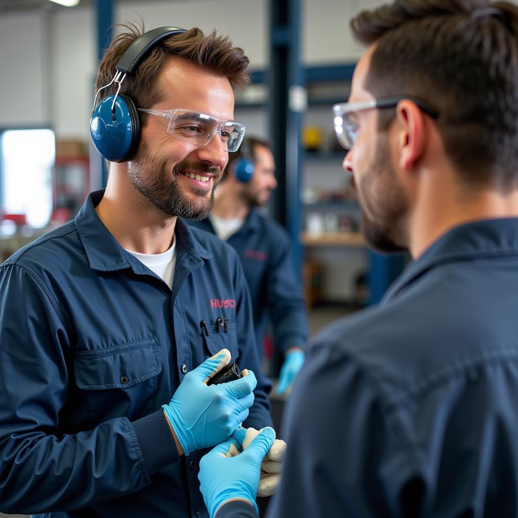 Safety Equipment in an Auto Service Center