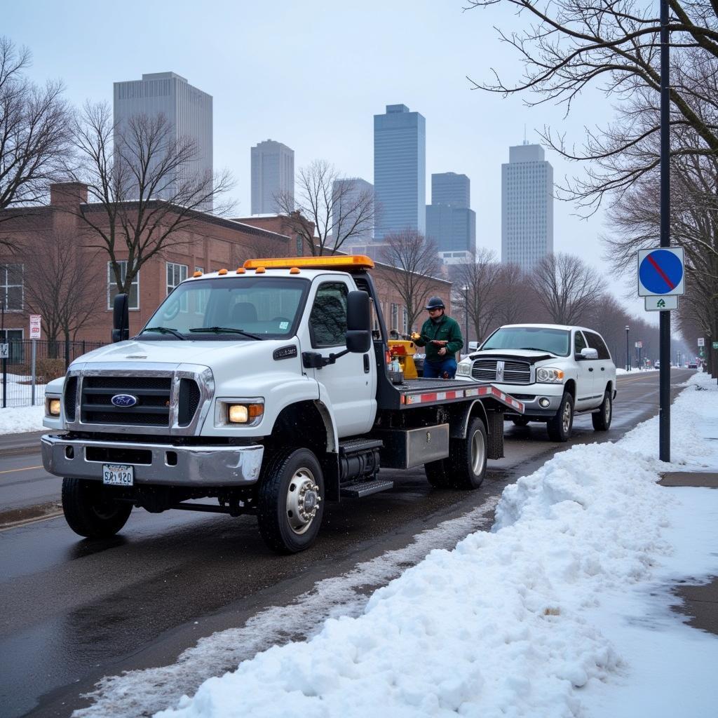 Roadside Assistance Scene in Saint Paul, MN