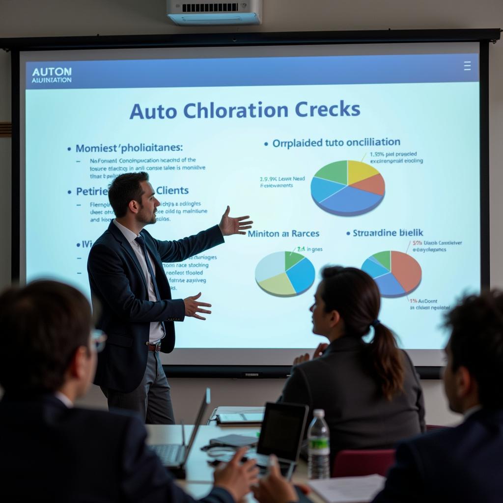 Sales Rep Presenting Auto Chlor Solution