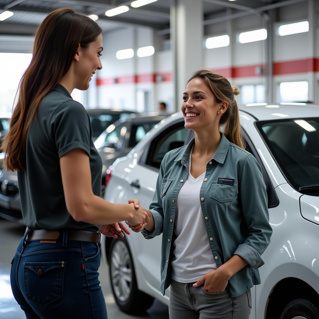 Satisfied Customer After Auto Collision Repair in Austin