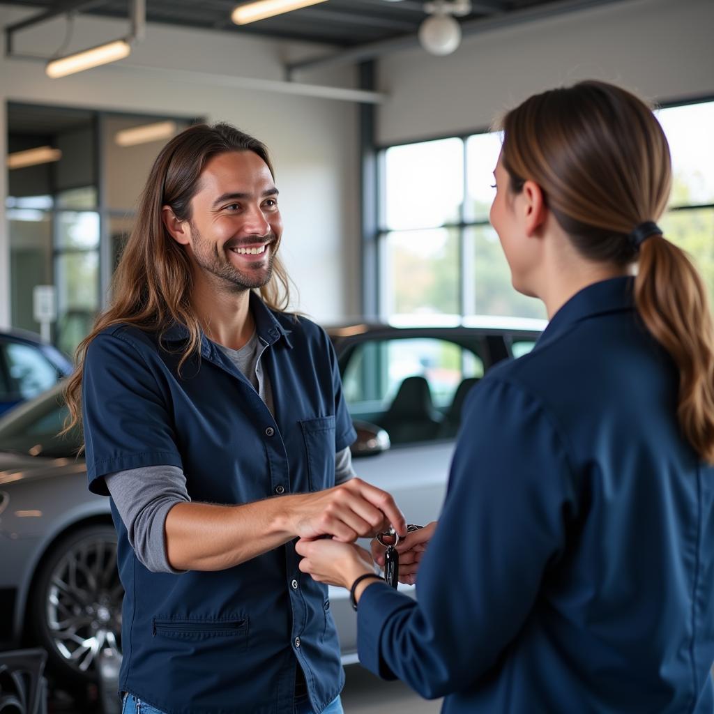 Satisfied Customer Receiving Car Keys