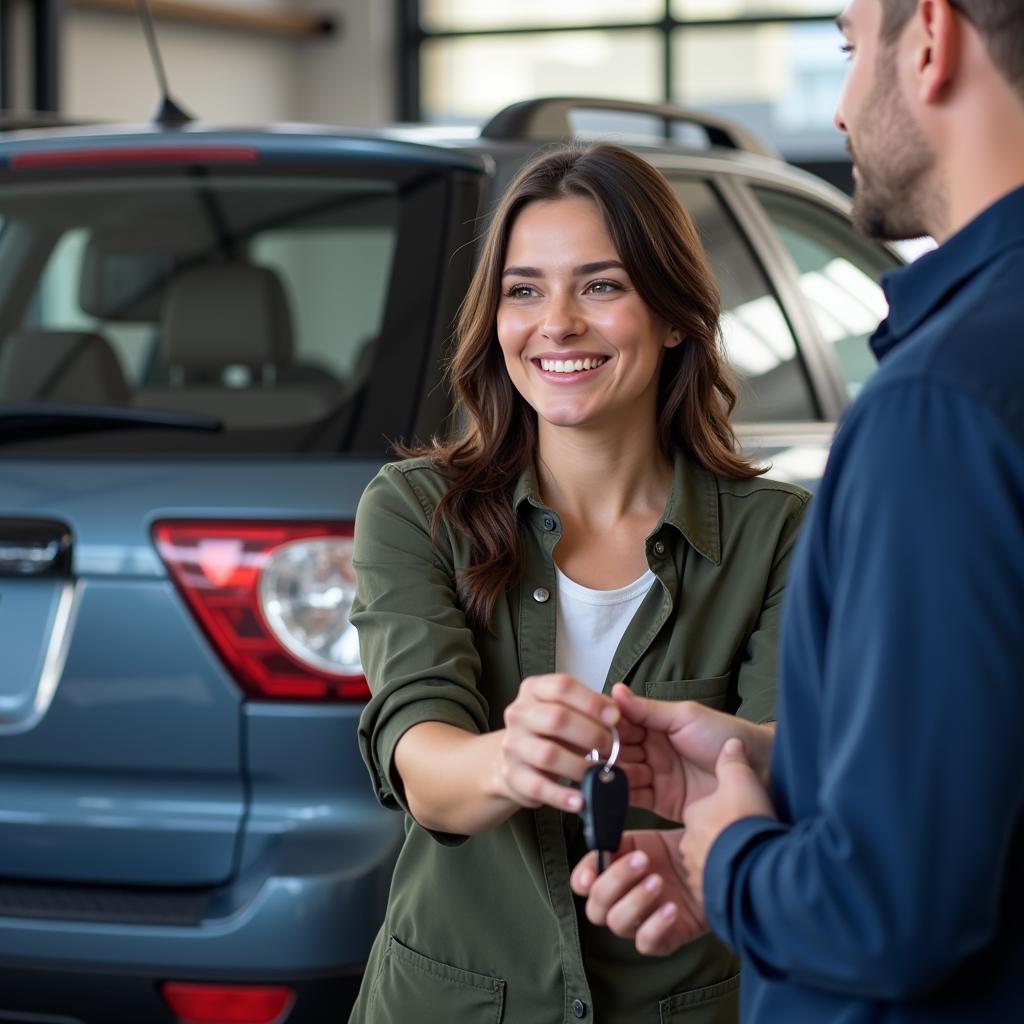 Satisfied Customer Receiving Car Keys