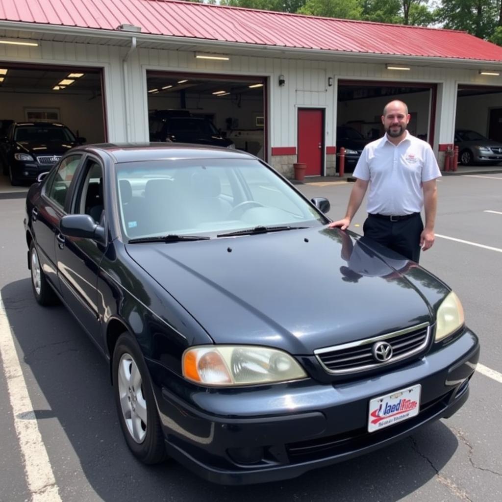 Satisfied Customer with Car after Auto Service in East Fallowfield Township, PA