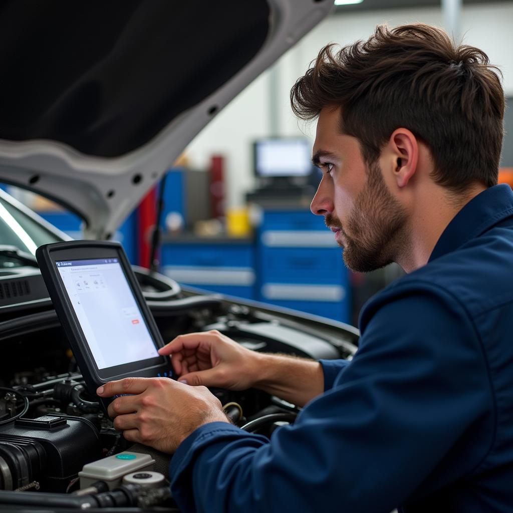 Scottsdale Auto Mechanic Performing Engine Diagnostics