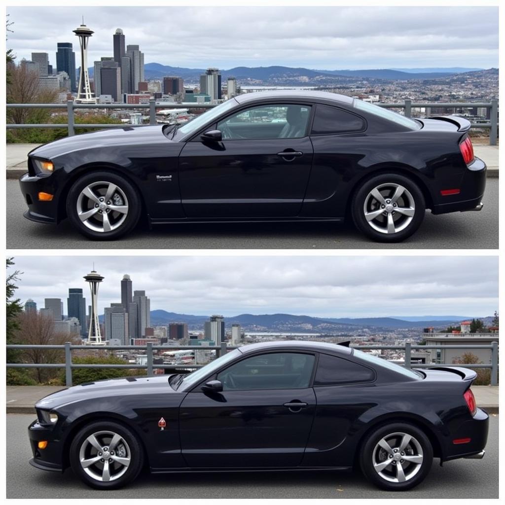 A gleaming car after a professional detailing service in Seattle