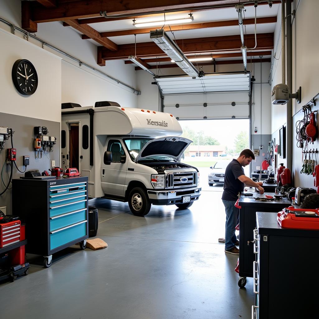 Modern Self Service Garage Environment for RV Electrical Work