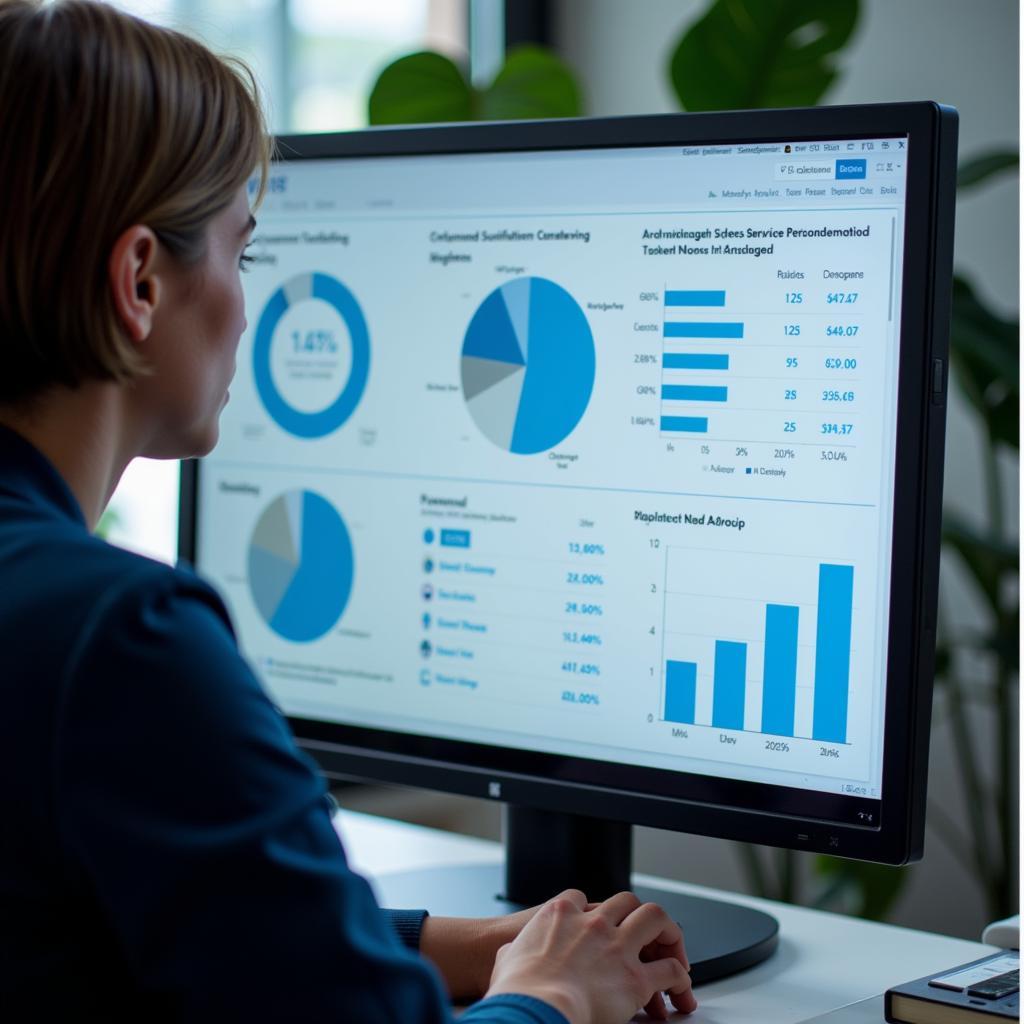 Service Manager Reviewing Performance Data