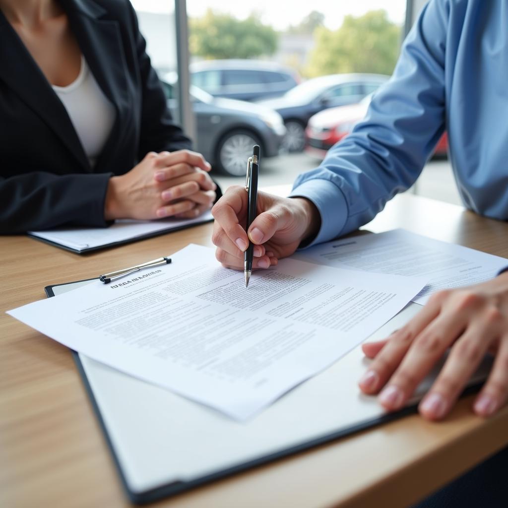 Signing Auto Loan Documents in Burbank