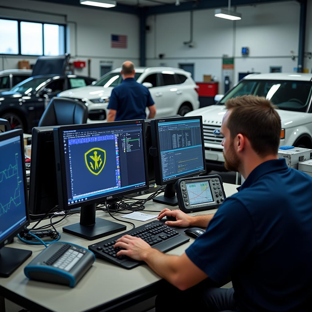 Six Stars Auto Service Diagnostic Tools in Use