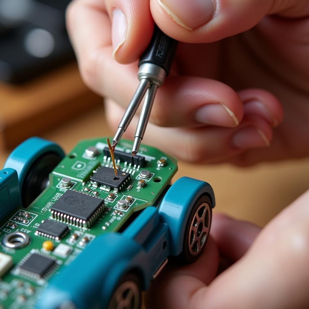 Soldering Loose Wires in a Toy Car Remote Control