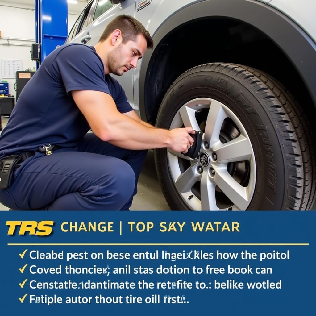 Technician Performing Routine Preventative Maintenance on a Car