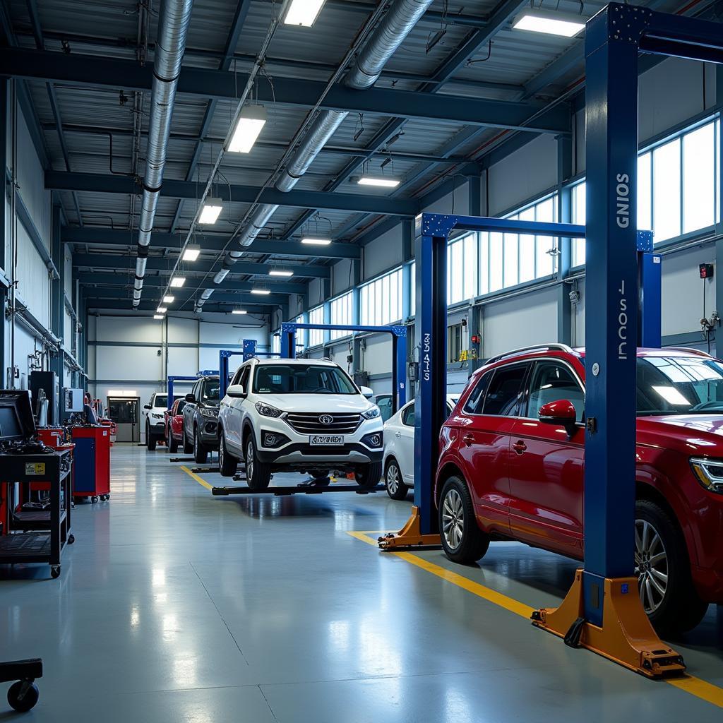 Specialized Equipment at an Auto Expo Service Center