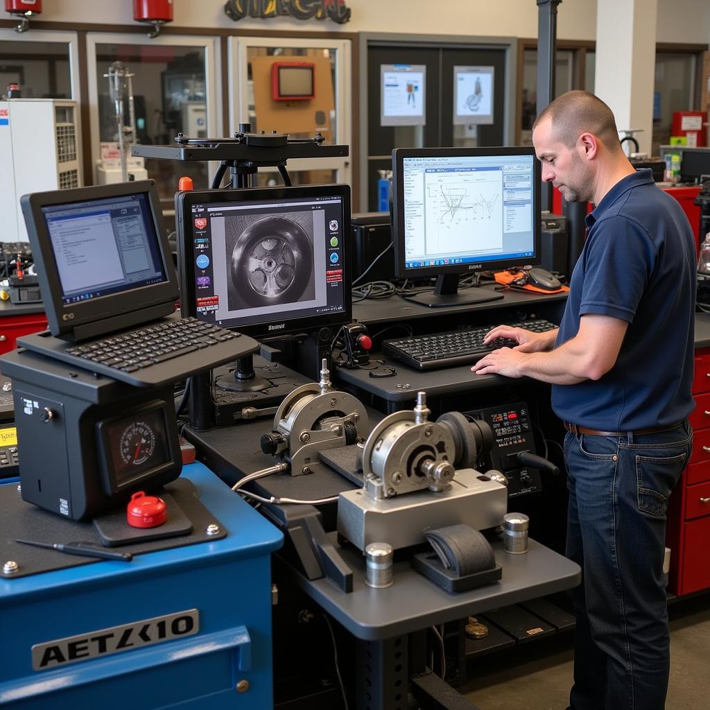 Specialized Equipment in an Auto Head Machine Shop