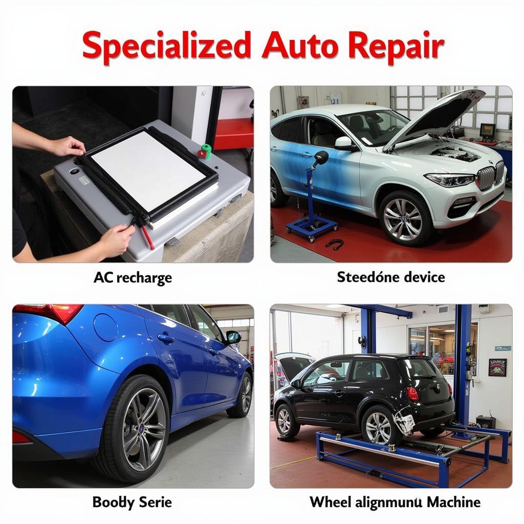 Specialized Auto Repair Services including AC Repair, bodywork, and wheel alignment