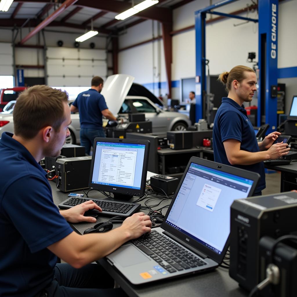 Modern Diagnostic Tools Used in a St. Lawrence Auto Service Shop