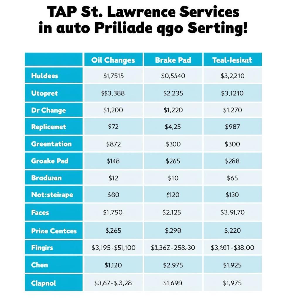 Comparing Prices for St. Lawrence Auto Services