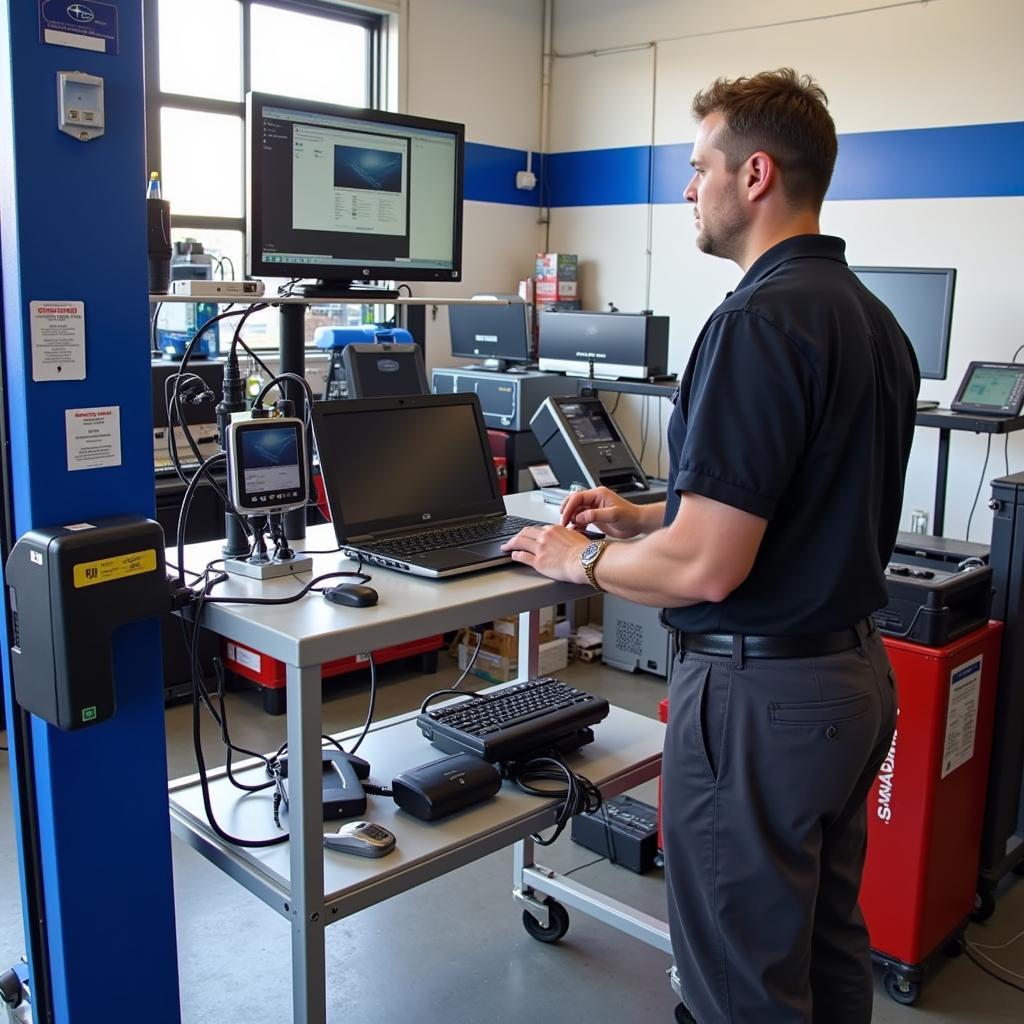 Advanced Diagnostic Equipment at a Subaru Service Centre