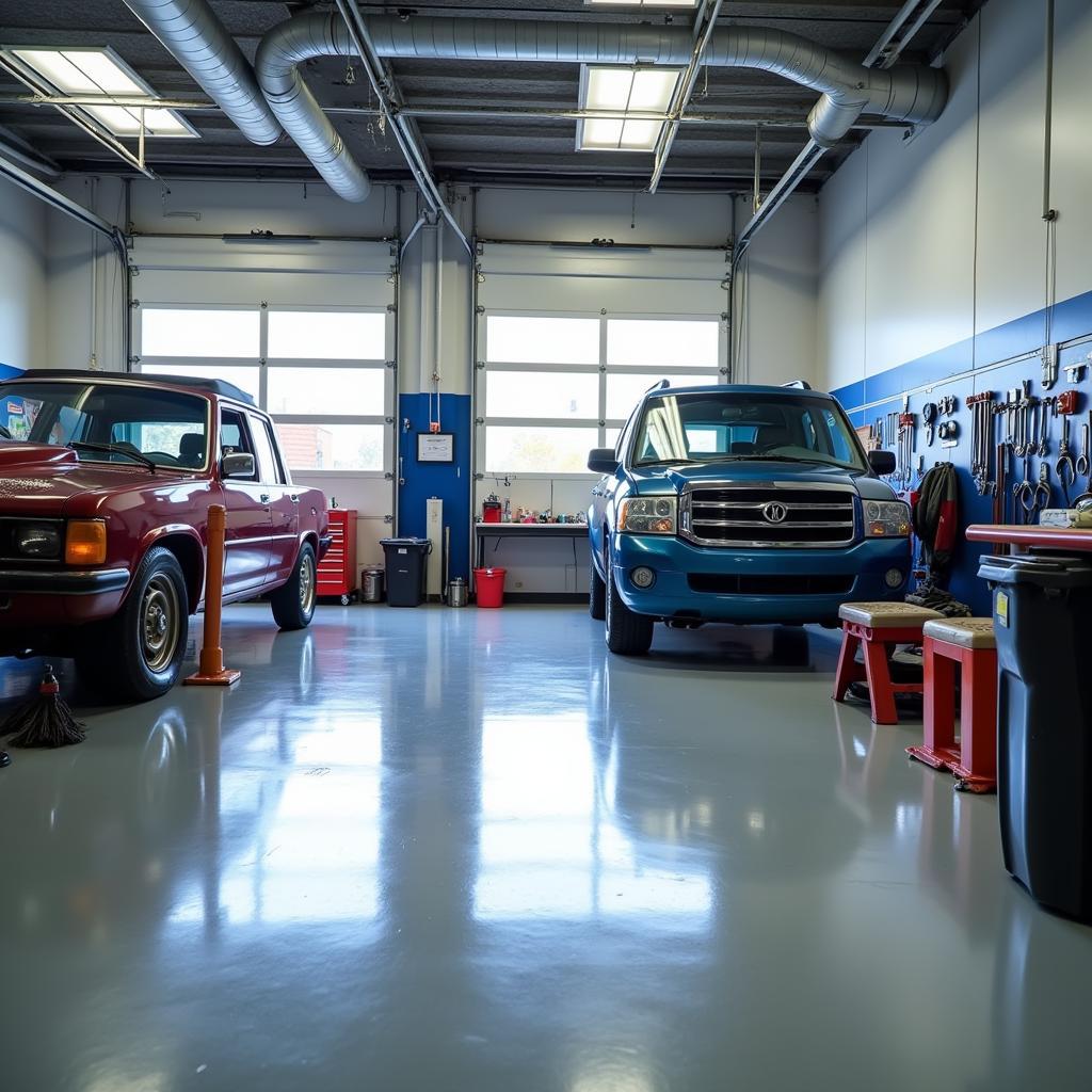 Clean and Organized Auto Service Shop