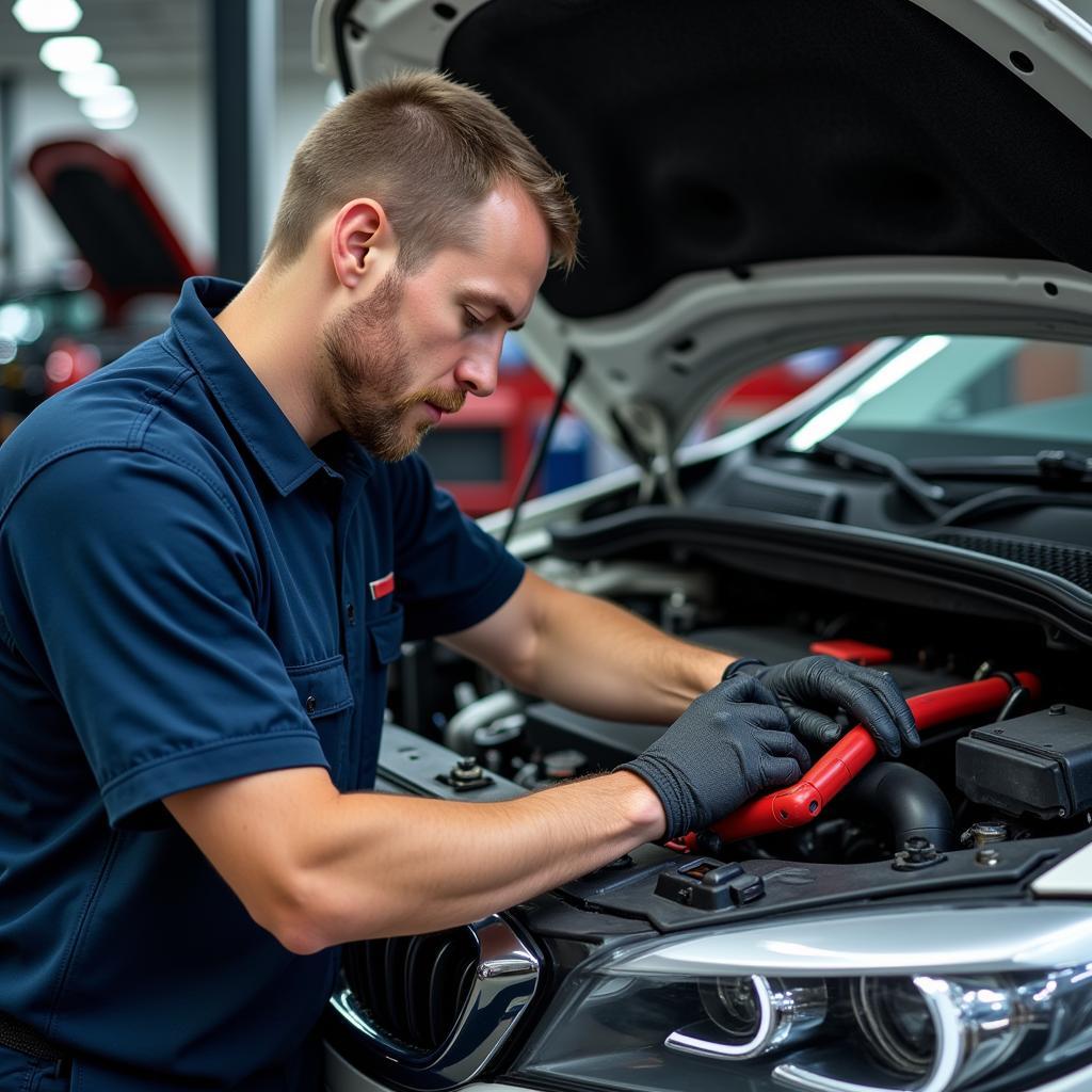 Swedish Automotive Technician Working