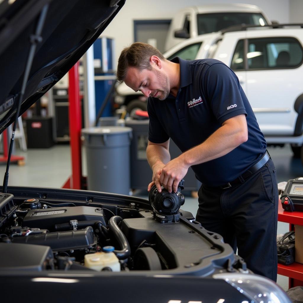 Mechanic Working on a Car in Tazewell County