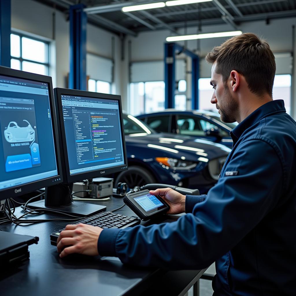 Modern Diagnostic Equipment in a Tech One Auto Service Center