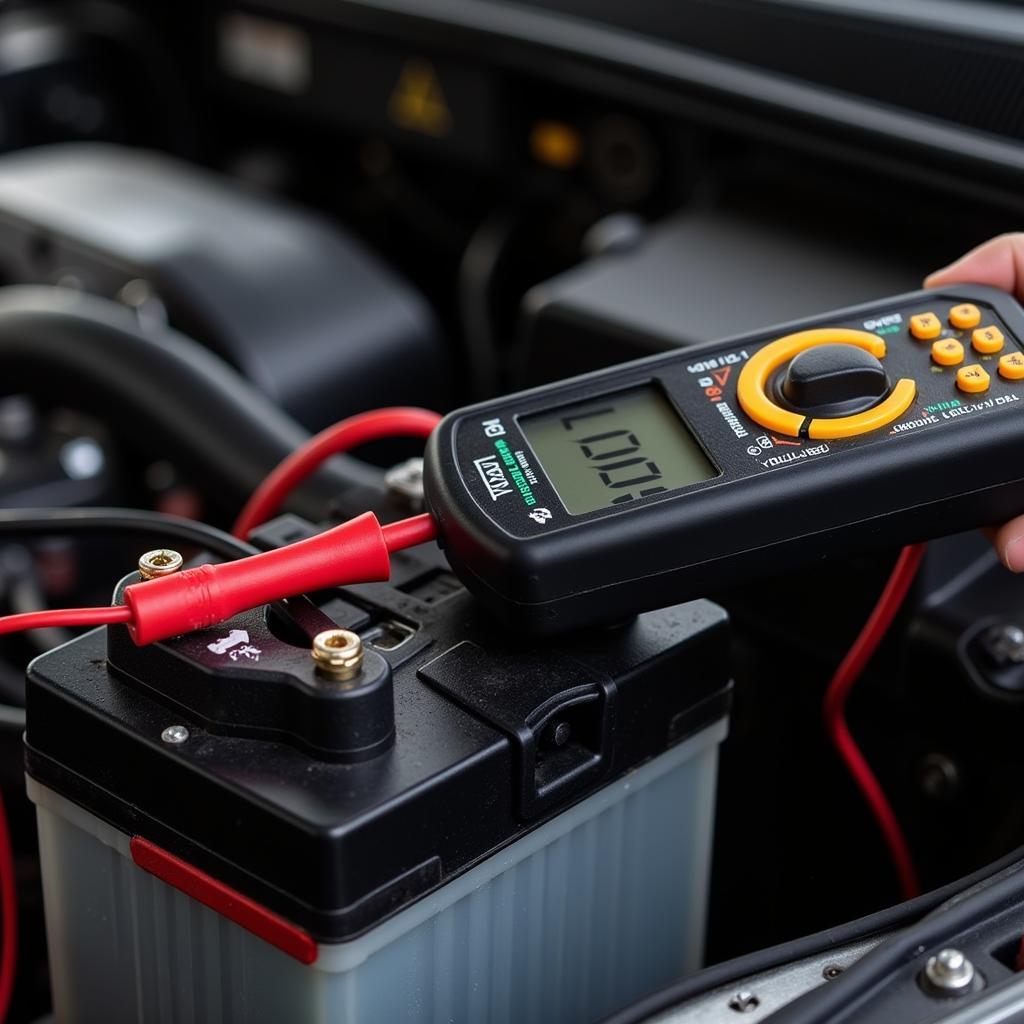 Testing Car Battery Voltage with a Multimeter