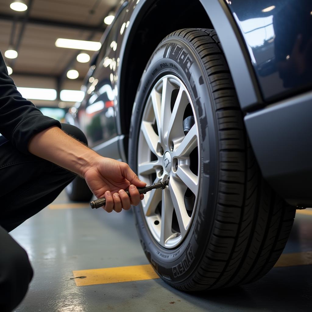 Tire Inspection at an Auto Service Center in New Smyrna Beach, FL