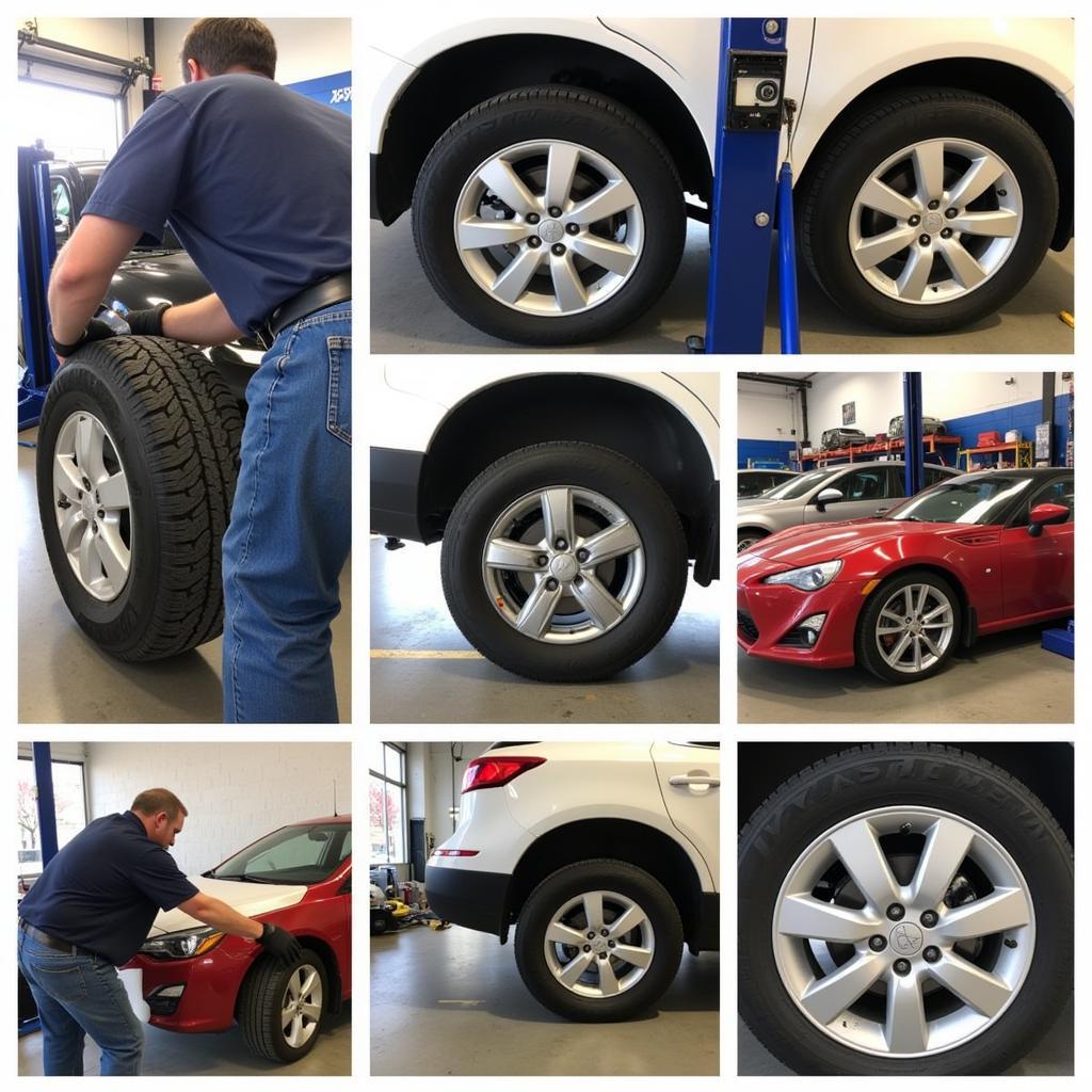 Tire Installation Process at Auto Service Center