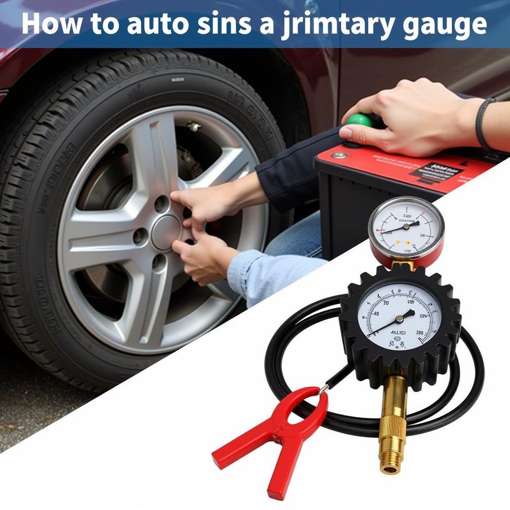 Tire Pressure Gauge and Jumper Cables