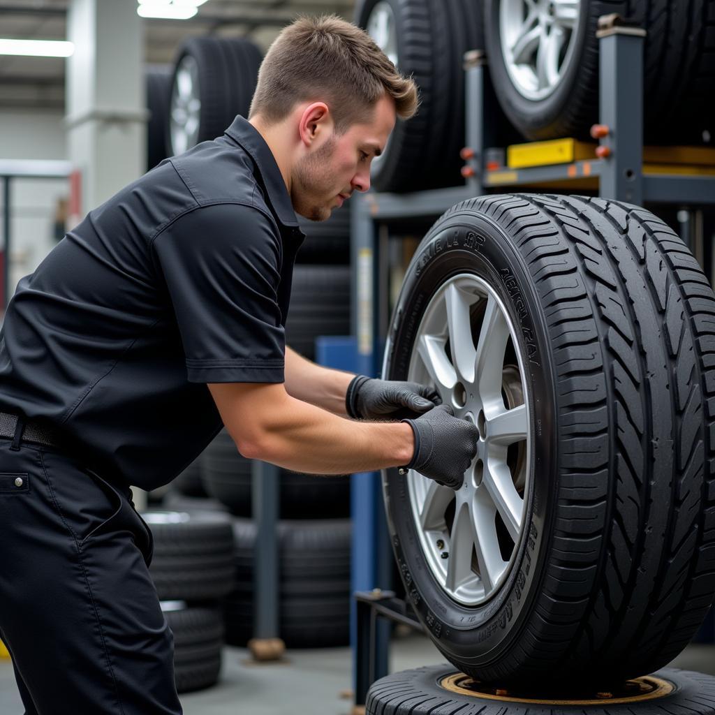 Tire rotation and balancing process