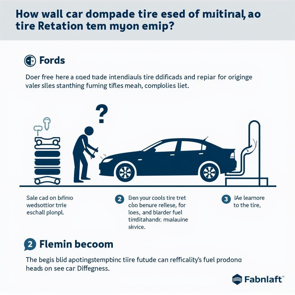 Car undergoing tire rotation service